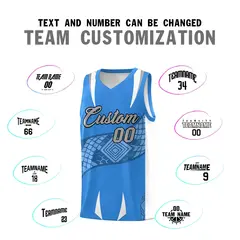 Light Blue White Snake Scale Venomous Fang Graffiti Basketball Jersey 4
