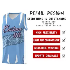 Light Blue White Snake Scale Venomous Fang Graffiti Basketball Jersey 2