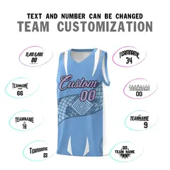 Light Blue White Snake Scale Venomous Fang Graffiti Basketball Jersey 4