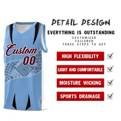 Light Blue White Snake Scale Venomous Fang Graffiti Basketball Jersey 2