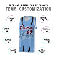 Light Blue White Snake Scale Venomous Fang Graffiti Basketball Jersey 4
