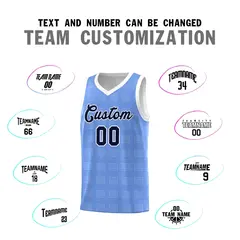 Light Blue White Trailblazer Dot Pattern Basketball Jersey 4