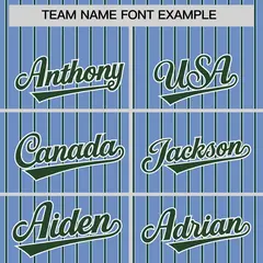 Light Blue White Tricolor Stripe Fashion Baseball Jersey 3
