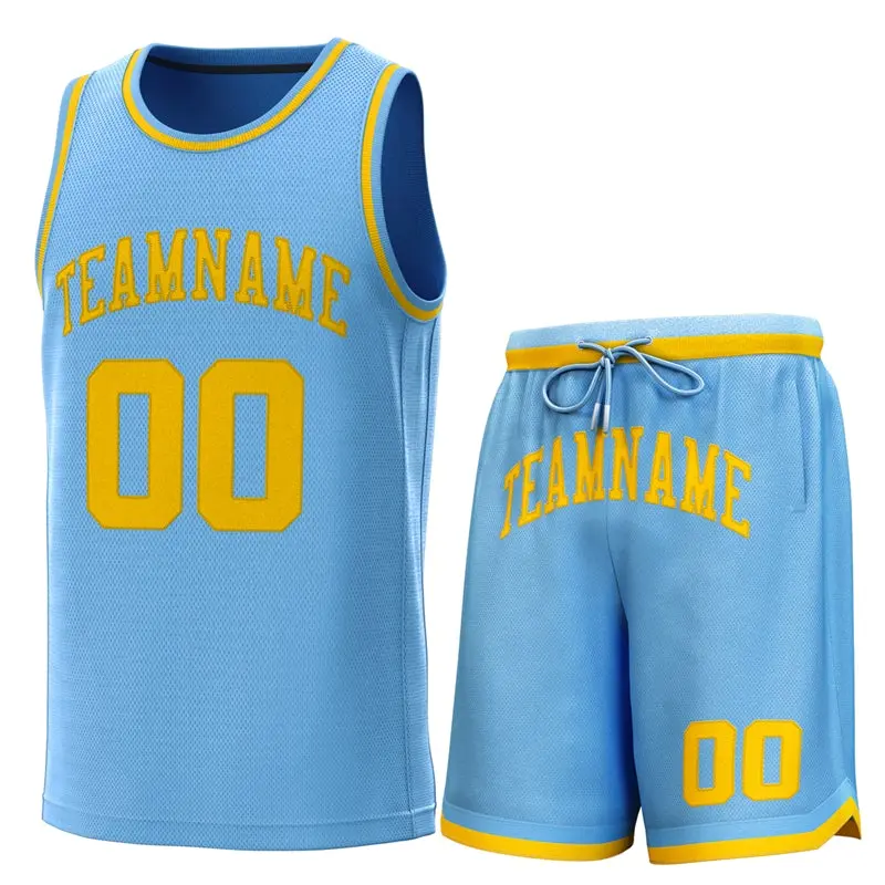 Light Blue Yellow Classic Sets Basketball Jersey