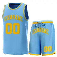 Light Blue Yellow Classic Sets Basketball Jersey 1