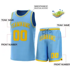 Light Blue Yellow Classic Sets Basketball Jersey 2