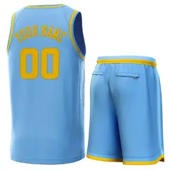 Light Blue Yellow Classic Sets Basketball Jersey 3