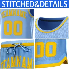 Light Blue Yellow Classic Sets Basketball Jersey 6