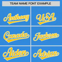 Light Blue Yellow Floral Gradient Full Button Baseball Jersey 3