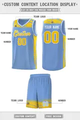 Light Blue Yellow Graffiti Pattern Sports Basketball Jersey 2