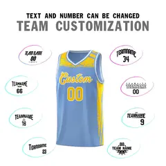 Light Blue Yellow Graffiti Pattern Sports Basketball Jersey 3