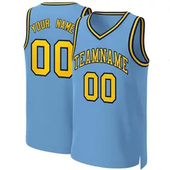 Light Blue Yellow-Navy Classic Basketball Jersey 1