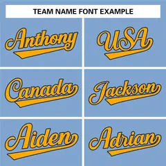 Light Blue Yellow-Navy Classic Style Baseball Jersey 3