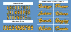 Light Blue Yellow-Navy Classic Style Baseball Jersey 3