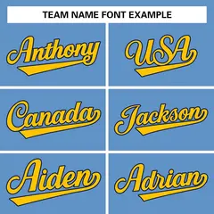 Light Blue Yellow-Navy Classic Style Fashion Baseball Jersey 3