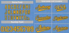 Light Blue Yellow-Navy Stripe Fashion Baseball Jersey 2