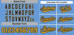 Light Blue Yellow-Navy Stripe Raglan Baseball Jersey 3