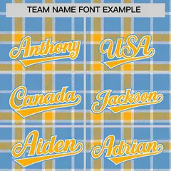 Light Blue Yellow Plaid Authentic Baseball Jersey 3