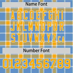 Light Blue Yellow Plaid Authentic Baseball Jersey 4