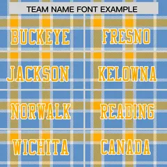 Light Blue Yellow Plaid Pattern Authentic Football Jersey 3