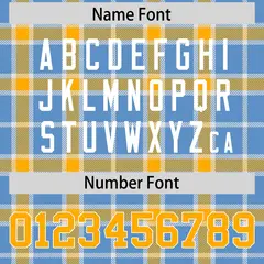 Light Blue Yellow Plaid Pattern Authentic Football Jersey 4