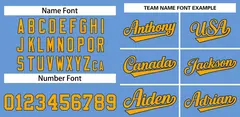 Light Blue Yellow-White Classic Style Baseball Jersey 3