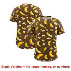 Light Brown Banana Graffiti Pattern Fashion Baseball Jersey 7