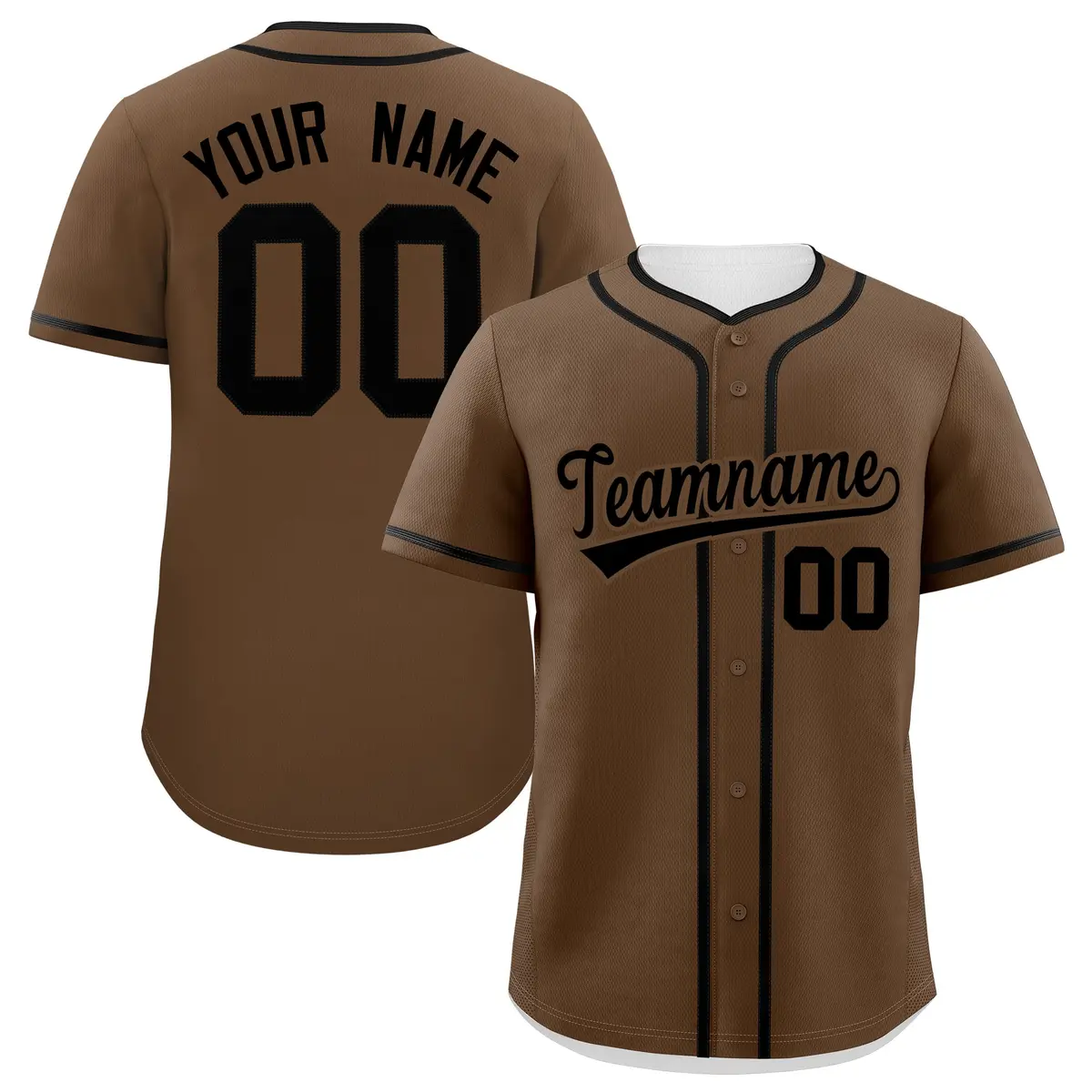 Light Brown Black Classic Authentic Baseball Jersey