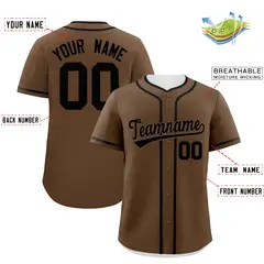 Light Brown Black Classic Authentic Baseball Jersey 2