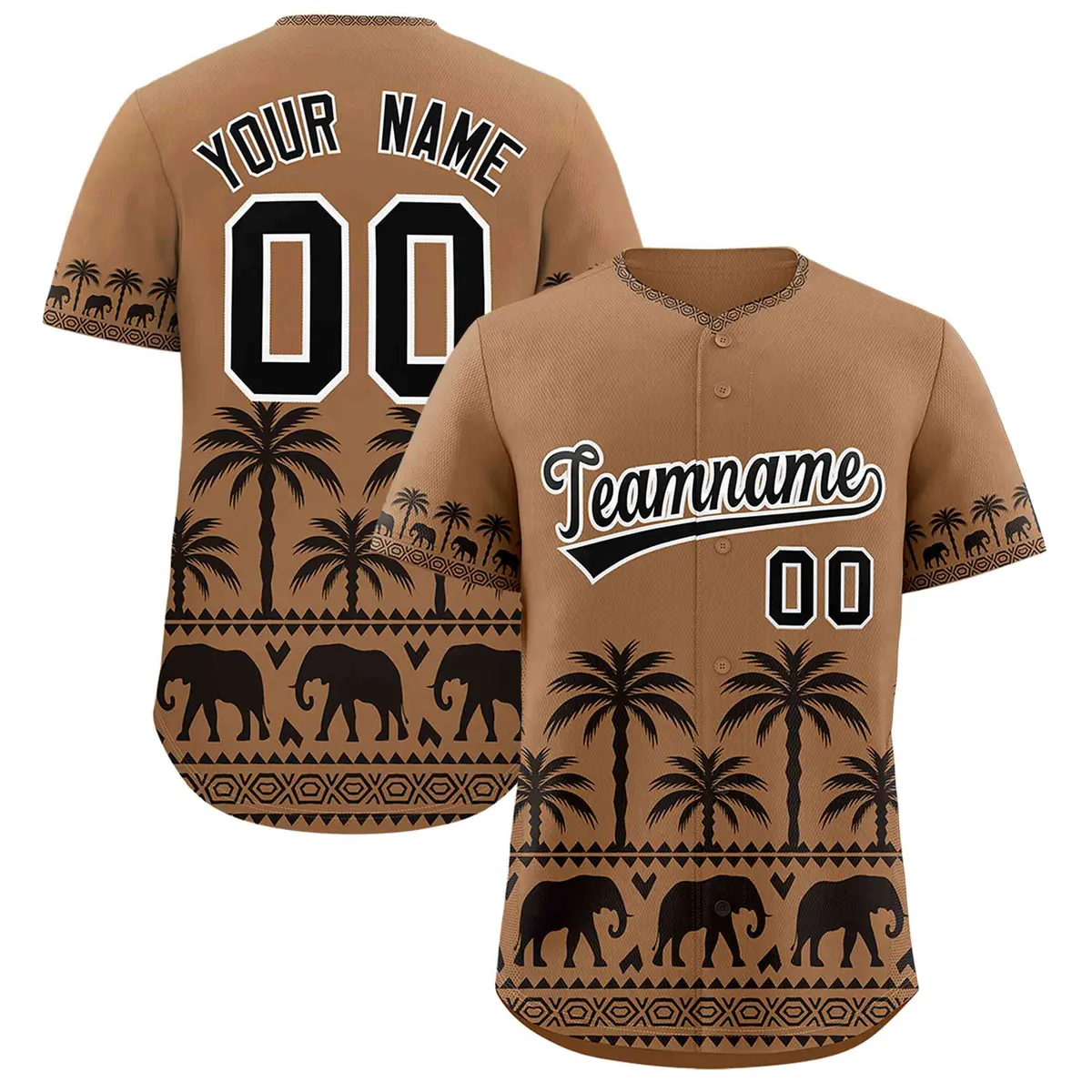 Light Brown Black Graffiti Bossinia Style Baseball Jersey