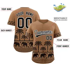 Light Brown Black Graffiti Bossinia Style Baseball Jersey 2