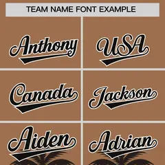 Light Brown Black Graffiti Bossinia Style Baseball Jersey 3
