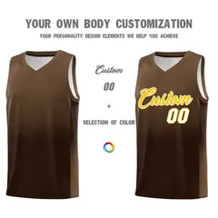 Light Brown Brown Gradient Basketball Jersey Sports Uniform 3