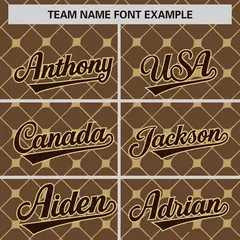 Light Brown Brown-Khaki Plaid Authentic Baseball Jersey 3