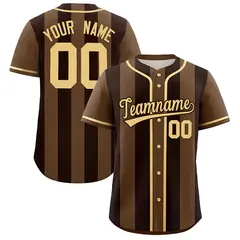 Light Brown Brown Thick Stripe Authentic Baseball Jersey 1