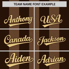 Light Brown Brown Thick Stripe Authentic Baseball Jersey 3