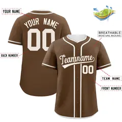 Light Brown Cream Classic Authentic Baseball Jersey 2