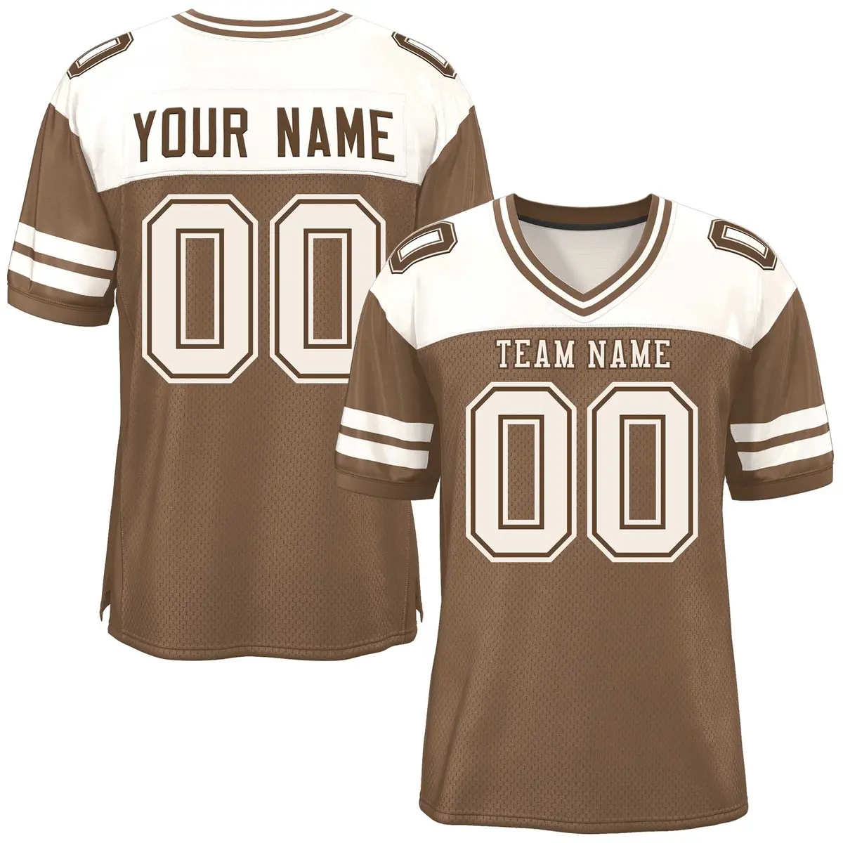 Light Brown Cream Color Block Authentic Football Jersey