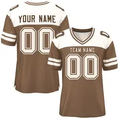Light Brown Cream Color Block Authentic Football Jersey