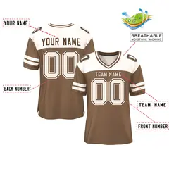 Light Brown Cream Color Block Authentic Football Jersey 2