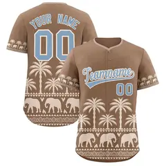 Light Brown Cream Graffiti Bossinia Style Baseball Jersey