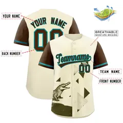 Light Brown Cream Raptor Series Raglan Baseball Jersey 2