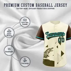 Light Brown Cream Raptor Series Raglan Baseball Jersey 3