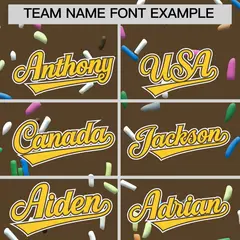 Light Brown Gold Ice Cream Pattern V-Neck Hockey Jersey 3
