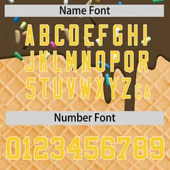Light Brown Gold Ice Cream Pattern V-Neck Hockey Jersey 4