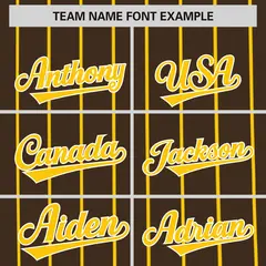 Light Brown Gold Pinstripe Two-tone Baseball Jersey 3
