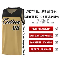Light Brown Graffiti Side Pattern Basketball Jersey 2