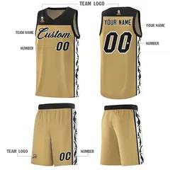 Light Brown Graffiti Side Pattern Basketball Jersey 5