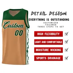 Light Brown Graffiti Side Pattern Basketball Jersey 2