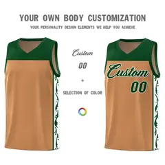 Light Brown Graffiti Side Pattern Basketball Jersey 3